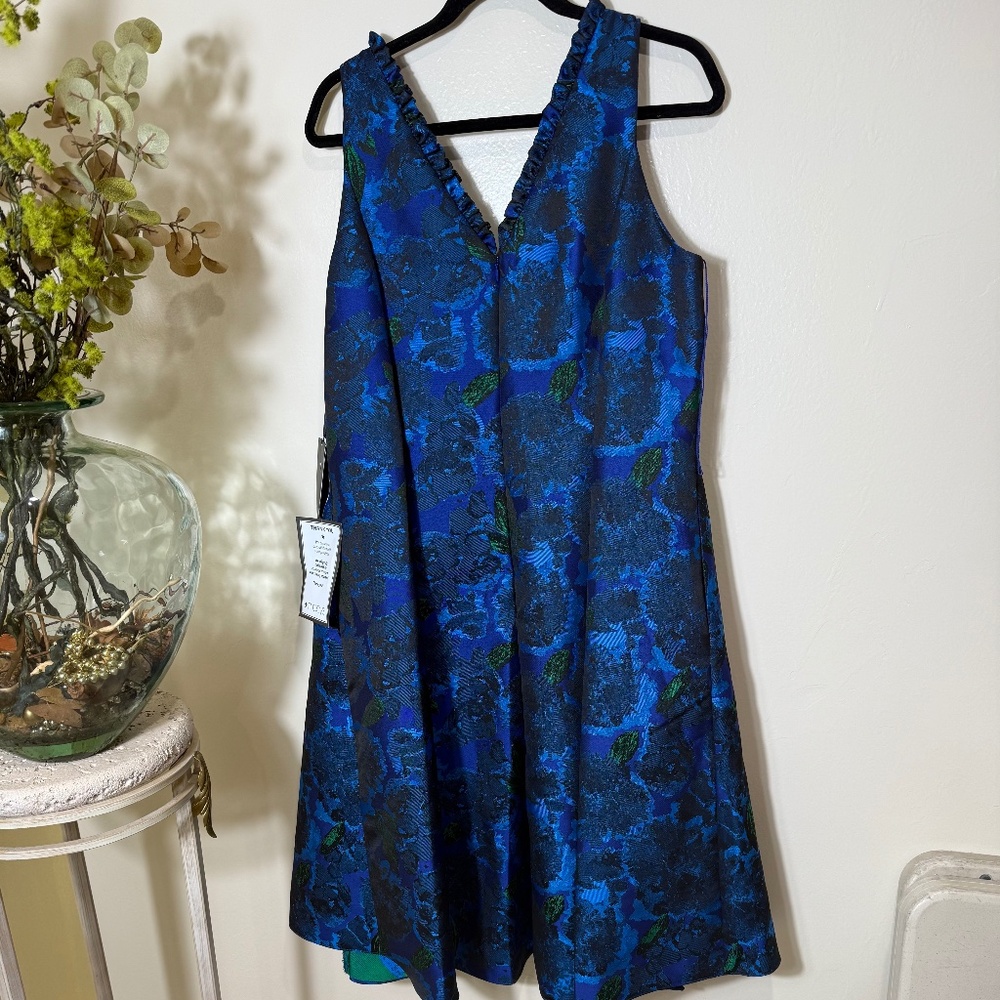 Adrianna Papell Ruffel Jacquard Dress